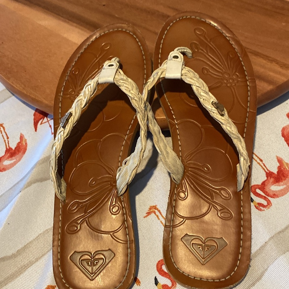 Roxy Braided Cream Sandals